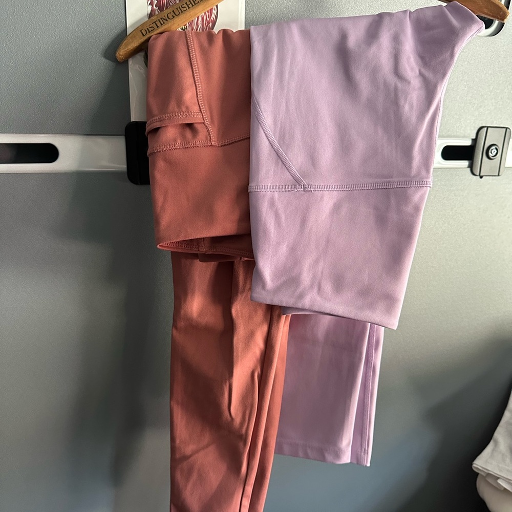 girlfriend collective Coral and Lilac Leggings - High-Rise Activewear